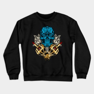 Batiamo - Double middlefinger skull Crewneck Sweatshirt